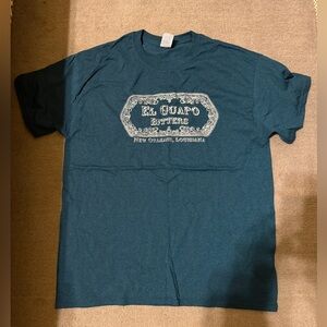 El Guapo Bitters Graphic Tee New Orleans Large Dark Teal T Shirt